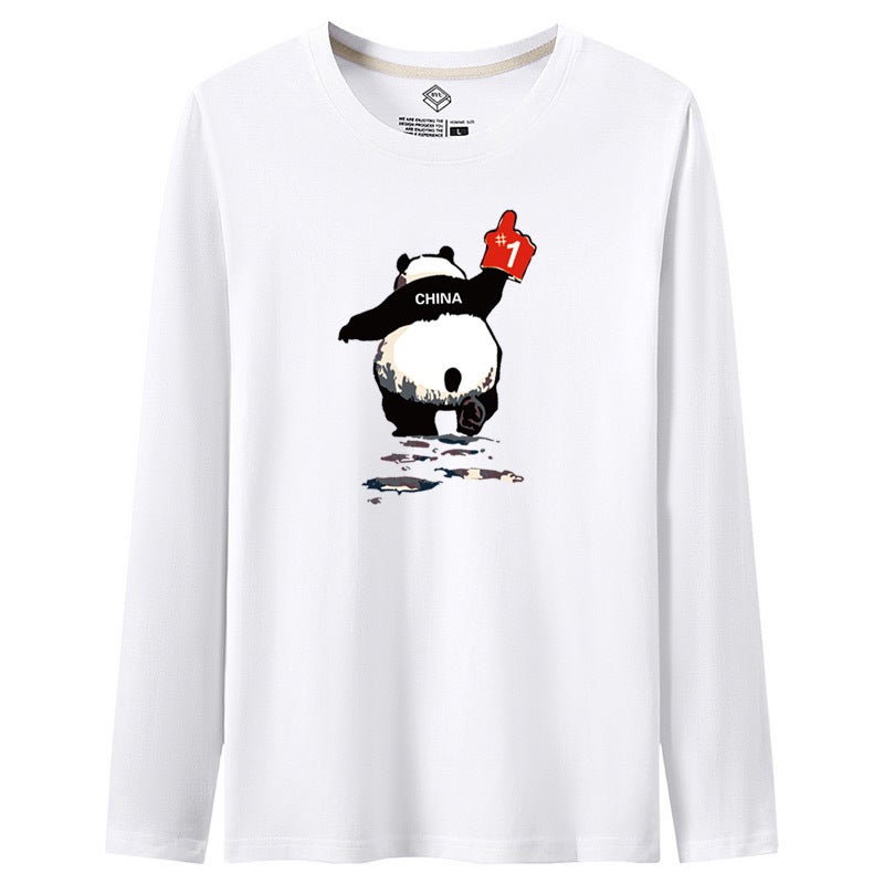 Autumn long-sleeved T-shirt in stock round neck straight casual youth Youth Student men's cotton men's long-sleeved men's T-shirt - Image 1