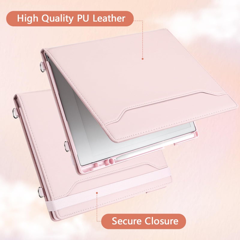 E NET-CASE Case for Remarkable 2 Paper Tablet - Business Design Protective Stand Cover with Pen Holder/Hand Strap/Carrying Shoulder Strap & Auto Sleep/Wake for 10.3" 2020 Released (Pink) - Image 5