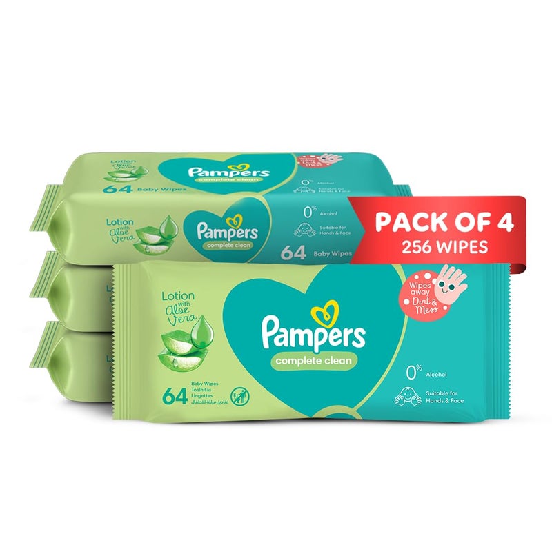Procter & Gamble Pampers Fresh Clean Baby Wipes, 256 count, Pack of 4