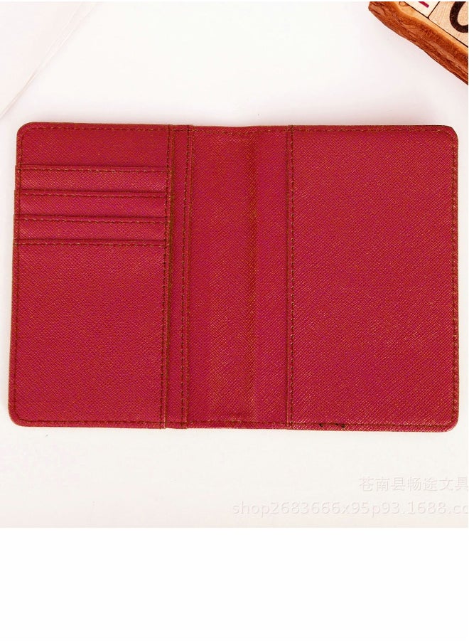 Generic 2Pack Bridal Passport Covers Holder Leather and Credit Card Combo Protector Case Travel Accessories for Women Men Red White  - Image 2