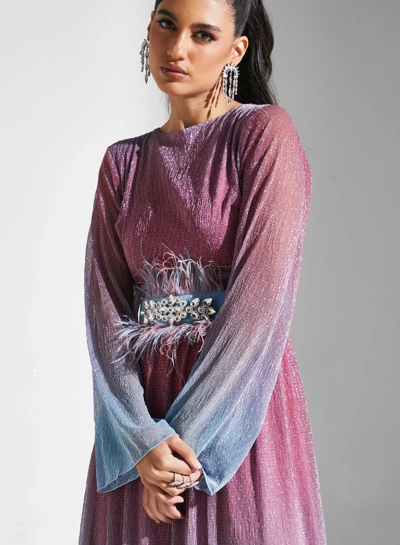 Golden Apple Belted Knitted Dress