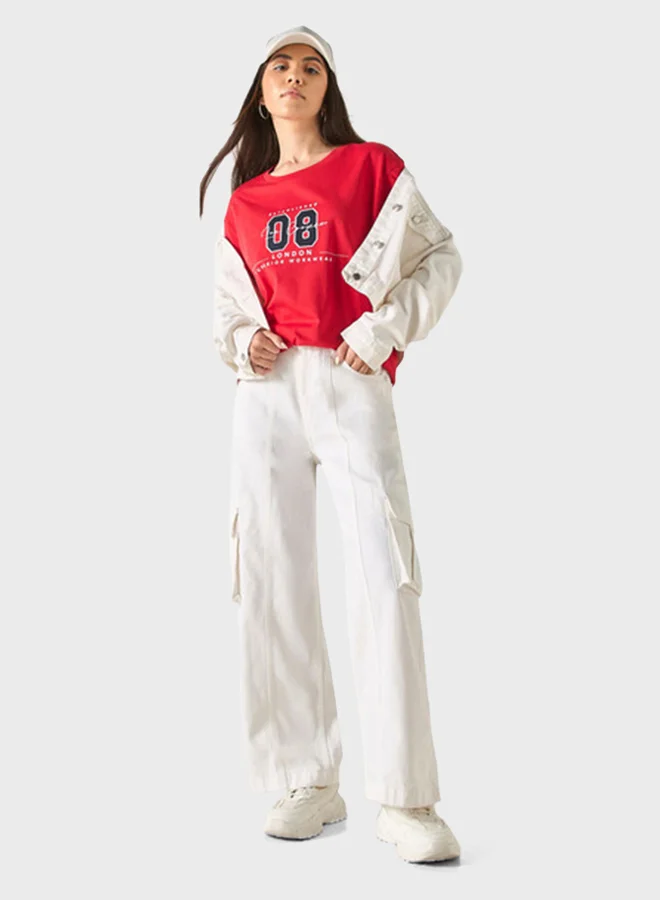 Lee Cooper Logo Embroidered Crew Neck T-Shirt