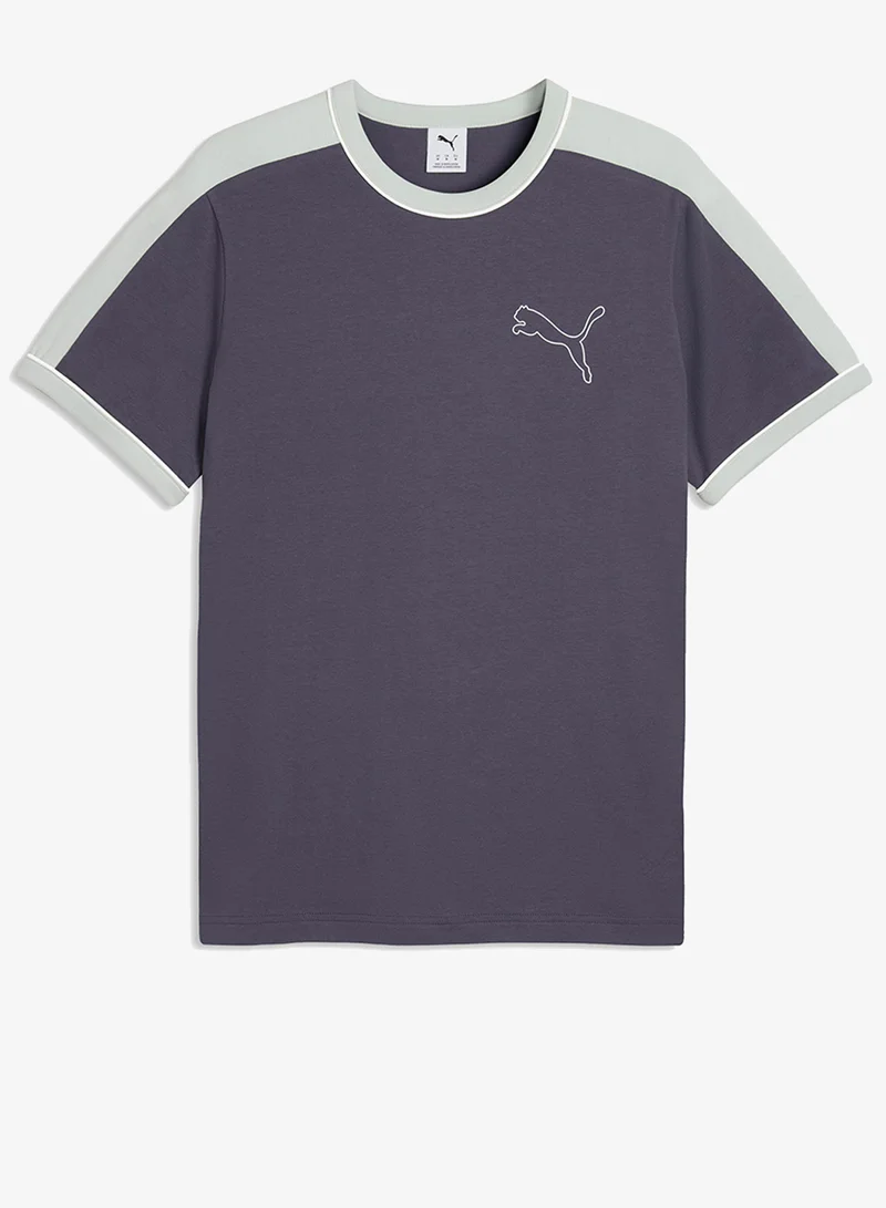 Puma Inky Depths-Creme De Mint T7 Love Of The Cat Ringer T-Shirt for Men | Best Price UAE