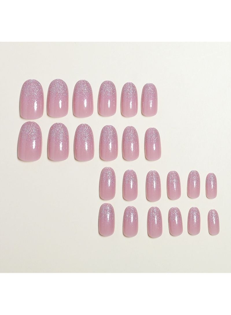 Sequin Gradient Mid-length Press on Nails 24Pcs - Image 2