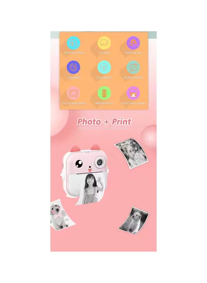 Mini Instant Print Kids Camera Zero Ink Photo Cameras Assorted Colors - Image 4