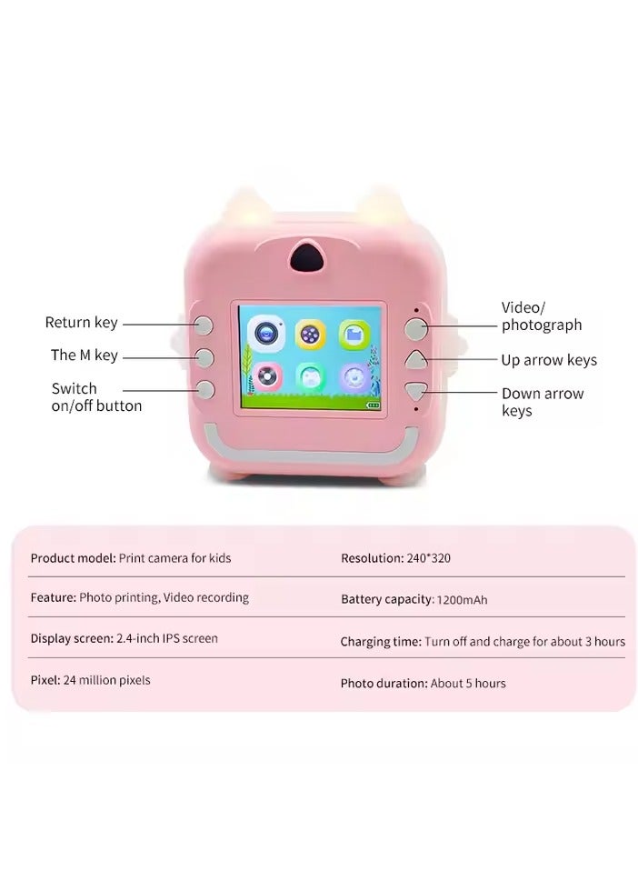 Mini Instant Print Kids Camera Zero Ink Photo Cameras Assorted Colors - Image 2