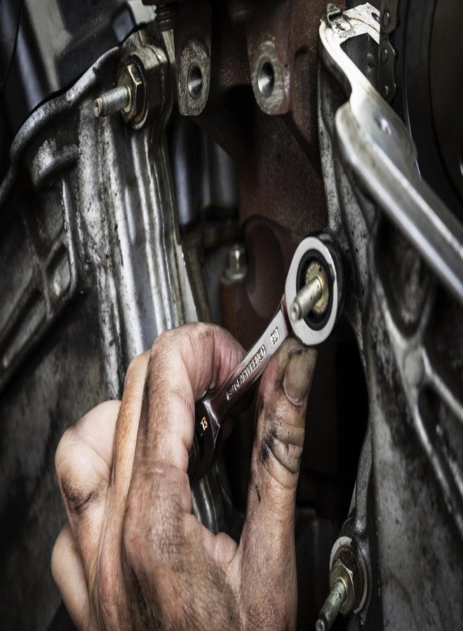 GEARWRENCH 7 Piece 90-Tooth 12 Point Stubby Combination Ratcheting Wrench, SAE | 86858 - Image 3