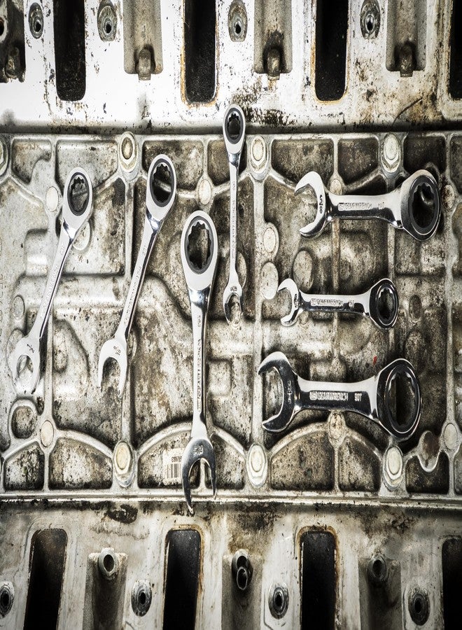 GEARWRENCH 7 Piece 90-Tooth 12 Point Stubby Combination Ratcheting Wrench, SAE | 86858 - Image 4