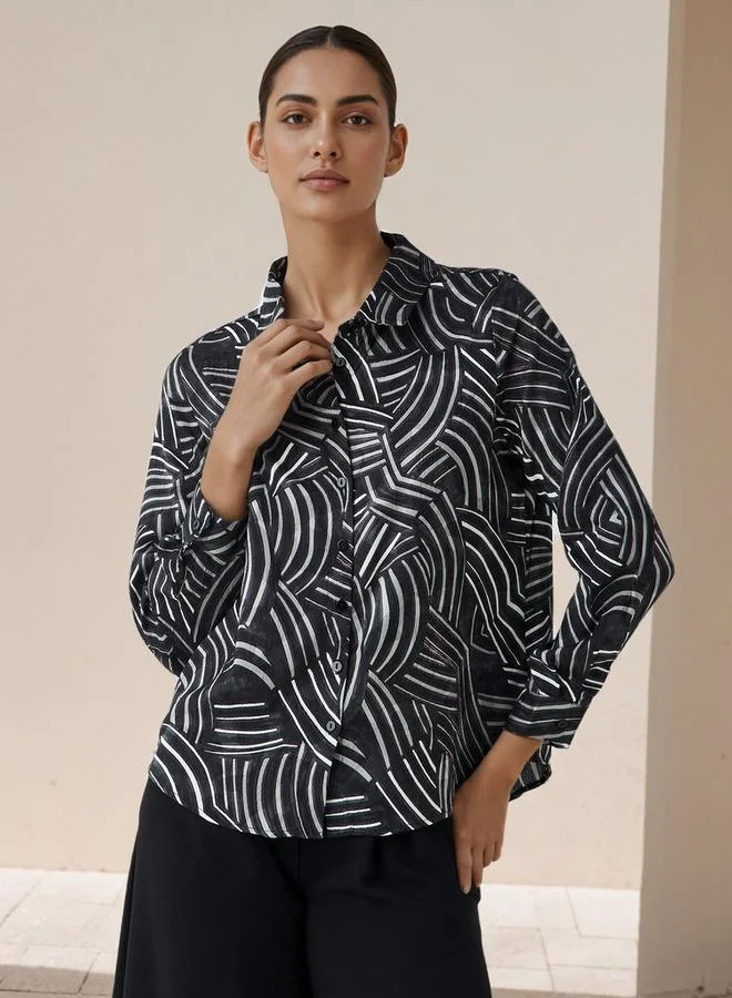 Splash FAV Regular Fit Viscose Printed Shirt with Collar
