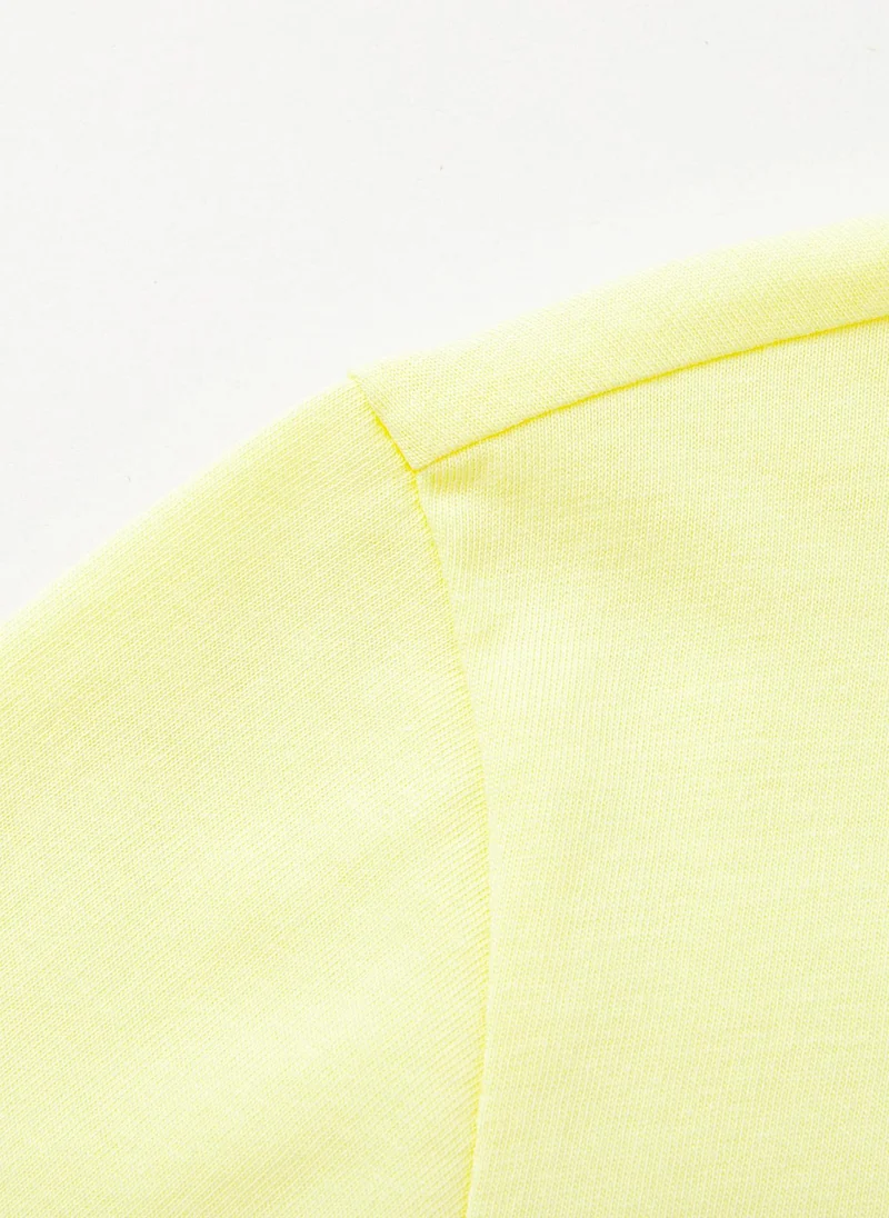 Balabala Yellow Kids Unisex Round v-neck short-sleeved T-shirt  | Best Price UAE