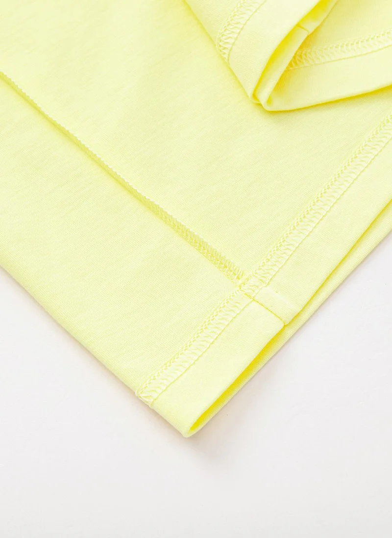 Balabala Yellow Kids Unisex Round v-neck short-sleeved T-shirt  | Best Price UAE