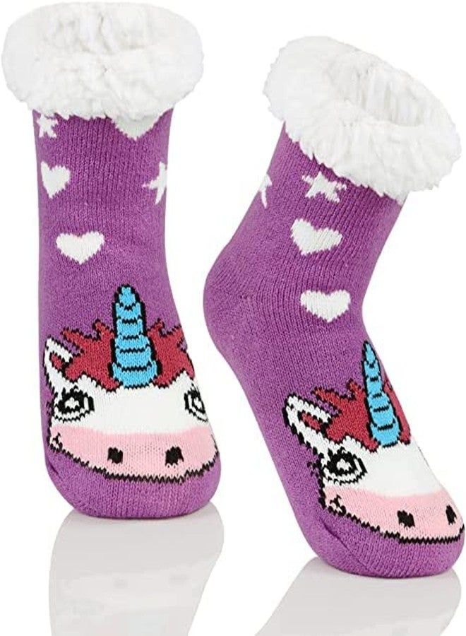 KETKAR Baby Boy Girl Winter Thick Fur Cozy Socks Toddler Anti-Slip Cuff Ankle Socks_Pack Of 01_Sck006(3-7 Years,Multicolour2) - Image 1