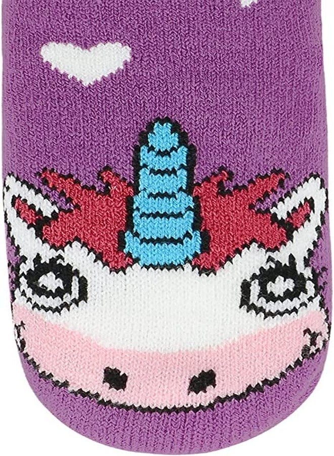 KETKAR Baby Boy Girl Winter Thick Fur Cozy Socks Toddler Anti-Slip Cuff Ankle Socks_Pack Of 01_Sck006(3-7 Years,Multicolour2) - Image 3