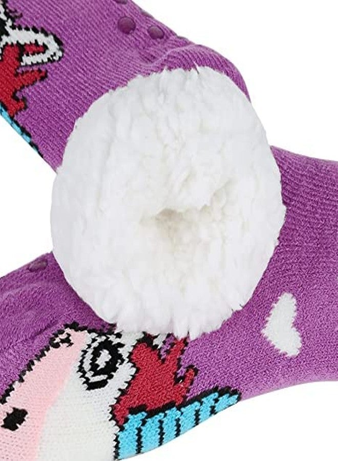 KETKAR Baby Boy Girl Winter Thick Fur Cozy Socks Toddler Anti-Slip Cuff Ankle Socks_Pack Of 01_Sck006(3-7 Years,Multicolour2) - Image 2