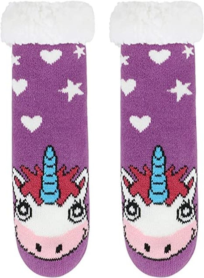 KETKAR Baby Boy Girl Winter Thick Fur Cozy Socks Toddler Anti-Slip Cuff Ankle Socks_Pack Of 01_Sck006(3-7 Years,Multicolour2) - Image 5