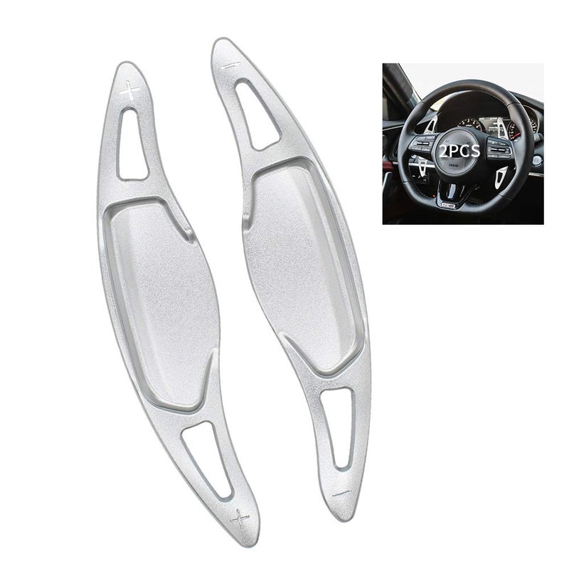 SANRILY Silver Car Steering Wheel Shift Paddle Shifter Extension for Kia Stinger CK K8 18up Replacement Kit CNC Billet Aluminum Sport Shift Paddles Shifters