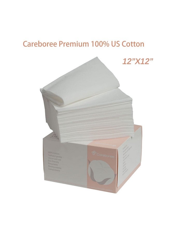 careboree Extra Large Thick 100% Us Cotton Premium Facial Cleansing Wipes 2 Pack Dry Wipes Makeup Remover Cloth Lint Free Clean Towels Xl Nonmoistened Disposable Face Towel 12X12 - Image 4