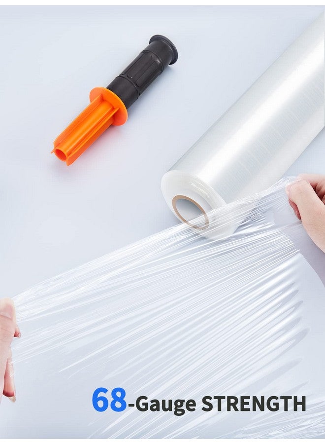 JARLINK 2 Pack Stretch Film 15 X 1000Ft Shrink Wrap For Pallet Wrap Industrial Strength Stretch Up To 650% Stretch With Handles Self Adhering Packaging Heavy Duty Film For Moving 68 Gauge Clear - Image 3