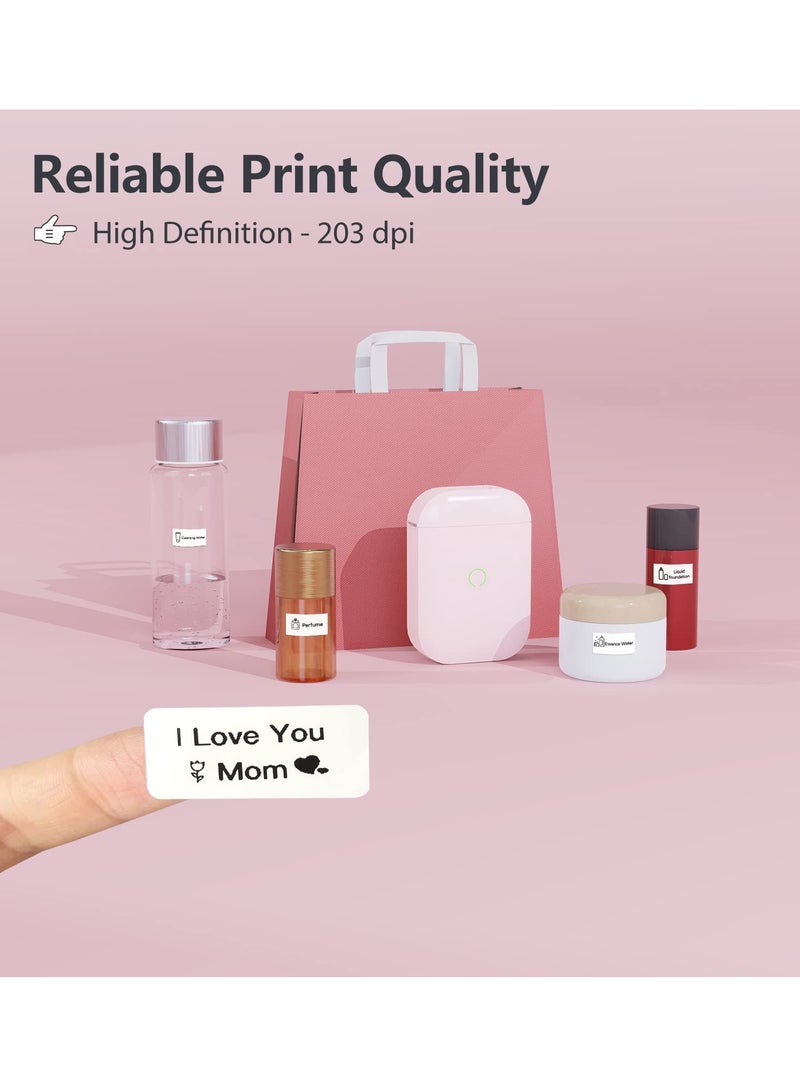 صانعة الملصقات بلوتوث ميني - آلة صنع الملصقات الوردية D11 Pro مع شريط طباعة محمولة لصنع الملصقات للأواني والصناديق وتنظيم المنزل والمكتب - Image 4