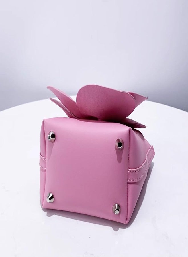 CUXVA Mini Flower Evening Purse Bridal Clutch for Wedding PU Leather Evening Handbag with Chain Wedding Party Prom Crossbody Purses - Image 3
