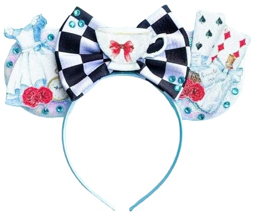 CLGIFT Minnie Ears, Pick your color, Iridescent, Silver gold blue, Rainbow Sparkle, Classic Red Sequin (Alice in Wonderland) - Image 3