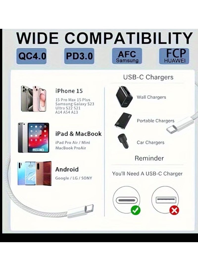 KRONFOL USB-C to C 2 m  cable  ,Suitable for iPhone 16/15, 16pro/15pro, 16/15pro  max and other digal products or electronic devices equipped with Type-C connector. - Image 3
