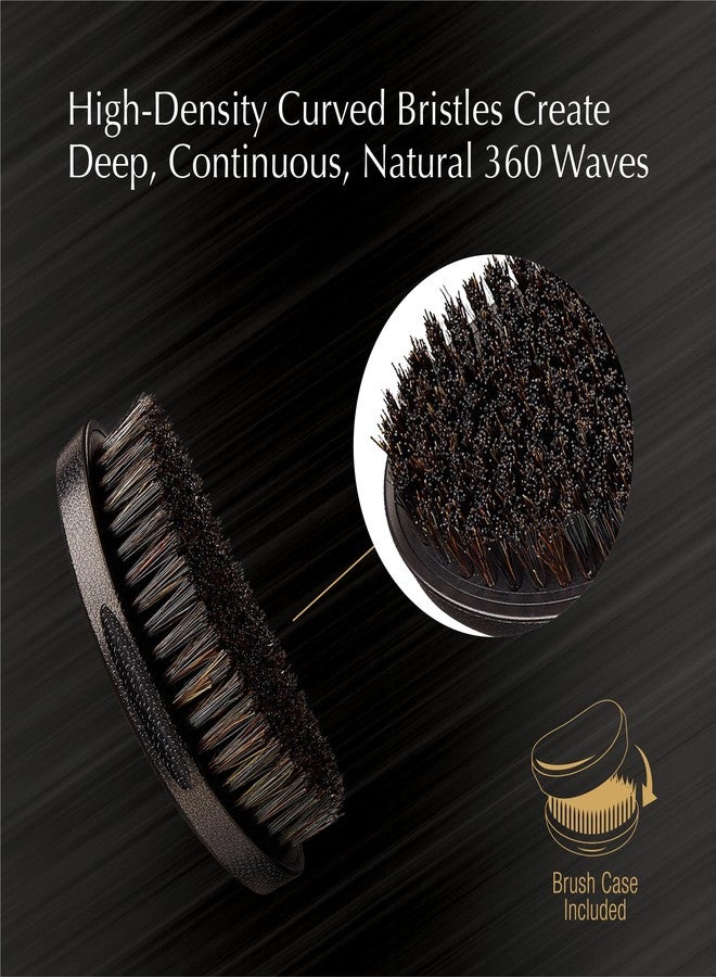 Red by Kiss Premium Pocket Wave Bow Wow Curved Palm Brush - Boar Bristles for 360 Waves, Curved Design for Precision Control, Ideal for Coarse, Curly, Short Hair & Fades (Medium) - Image 3