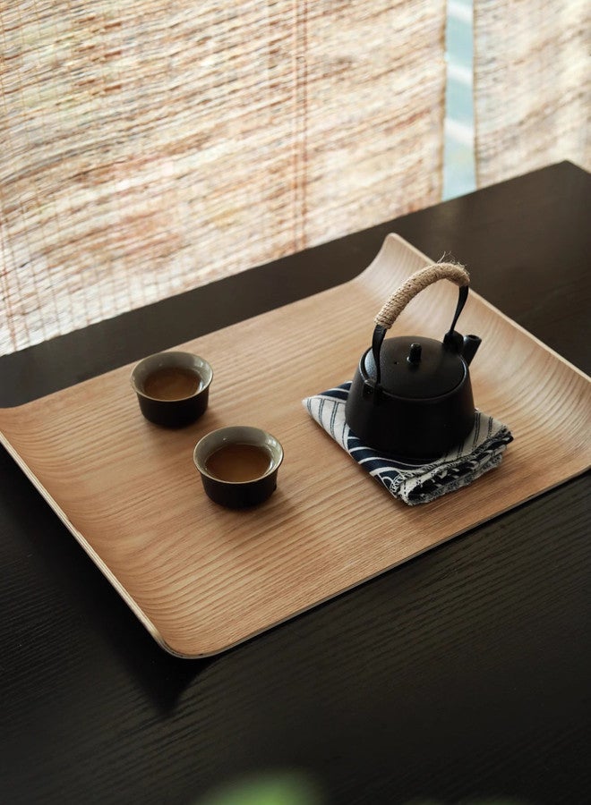 Trust Rectangular Natrual Ash Wood Veneer Serving Tray Light Brown 38X28CM - Image 1