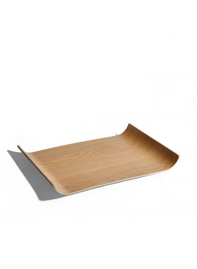 Trust Rectangular Natrual Ash Wood Veneer Serving Tray Light Brown 38X28CM - Image 2