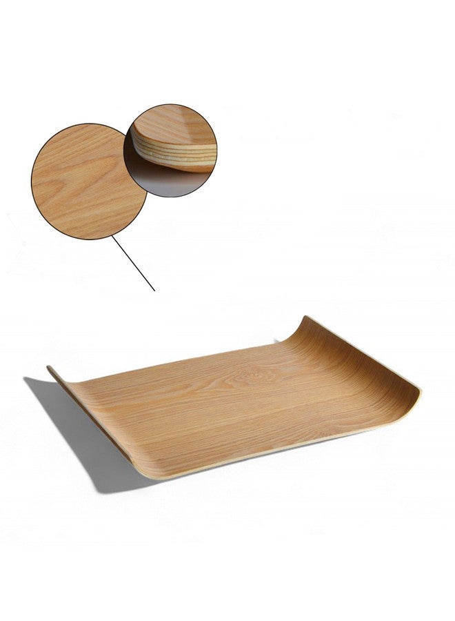 Trust Rectangular Natrual Ash Wood Veneer Serving Tray Light Brown 38X28CM - Image 3