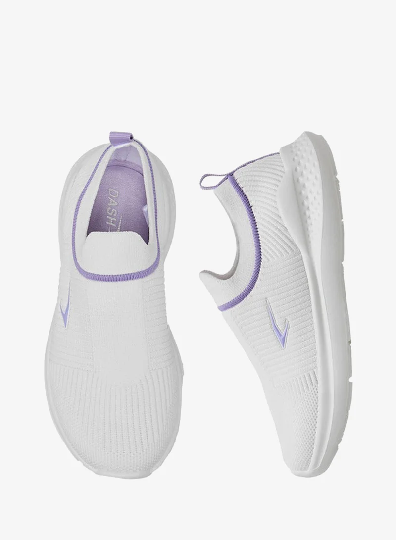 Dash WHITE Girls Textured Pull Tab Slip-On School Walking Shoes for Women | Best Price UAE