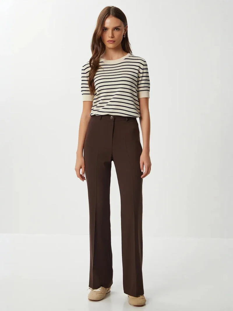 السعادة في إسطنبول ISTANBUL High Waist Flare Pants with Zipper