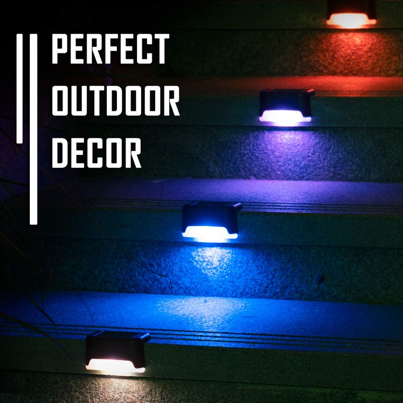 SOLPEX Color Changing Solar Deck Lights, 16 Pack Waterproof LED Lights for Decks, Stairs, Fences, Yards and Patios - Image 2