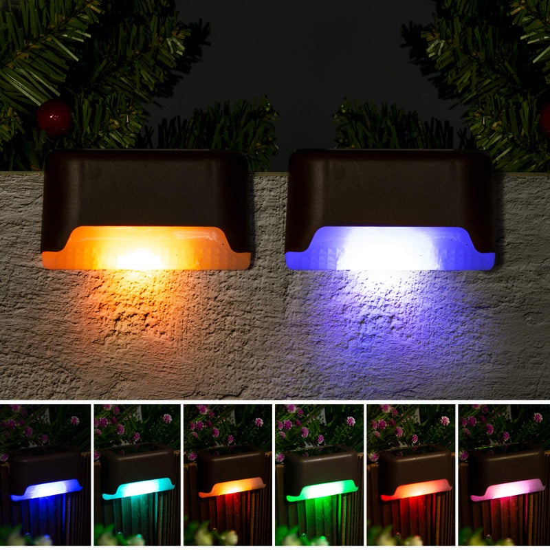 SOLPEX Color Changing Solar Deck Lights, 16 Pack Waterproof LED Lights for Decks, Stairs, Fences, Yards and Patios - Image 1
