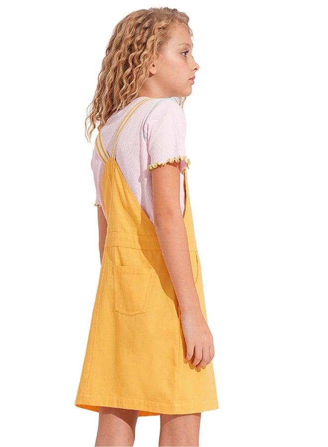 VERO MODA Girls Yellow Floral Dungaree - Image 3