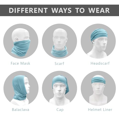 Beurlike 6 Pack Cooling Neck Gaiter Face Cover Mask Summer Breathable Dust UV Bandana Scarf for Men Women Fishing Running Cycling(6PCS Multicolor Light) - Image 5