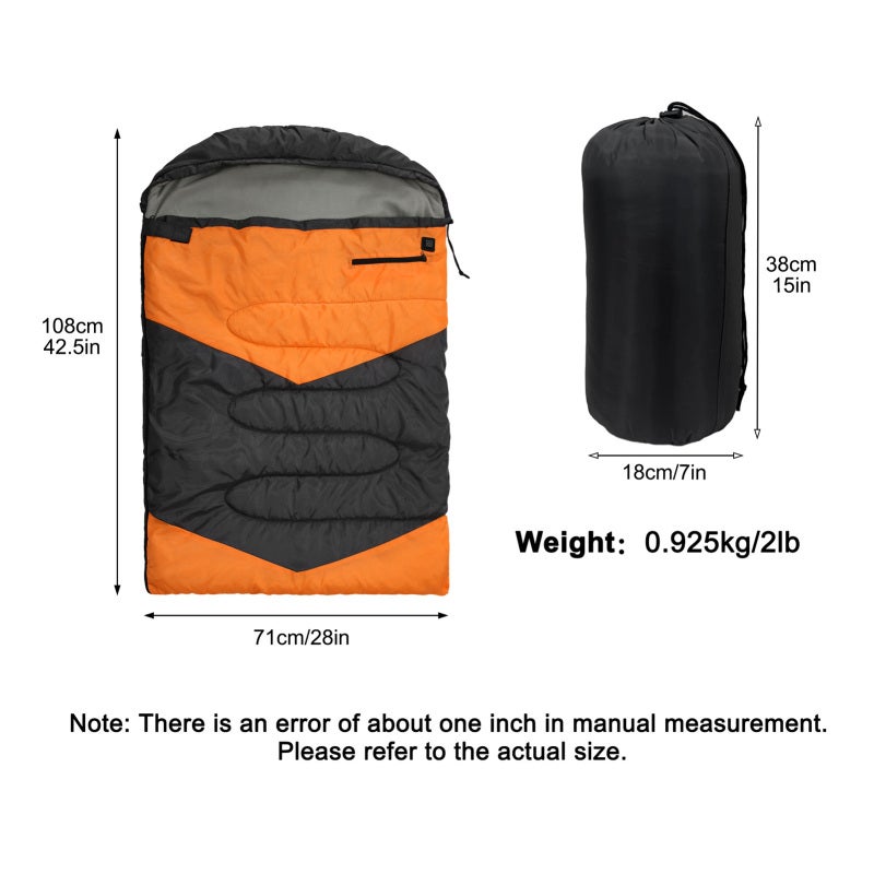 Heated Dog Sleeping Bag: Orange, 3 Adjustable Temperature Levels, Portable With Stuff Sack - Power Bank Compatible, Easy Zipper & Hook And Loop Design for Outdoor Camping, Hiking, Travel - Image 2