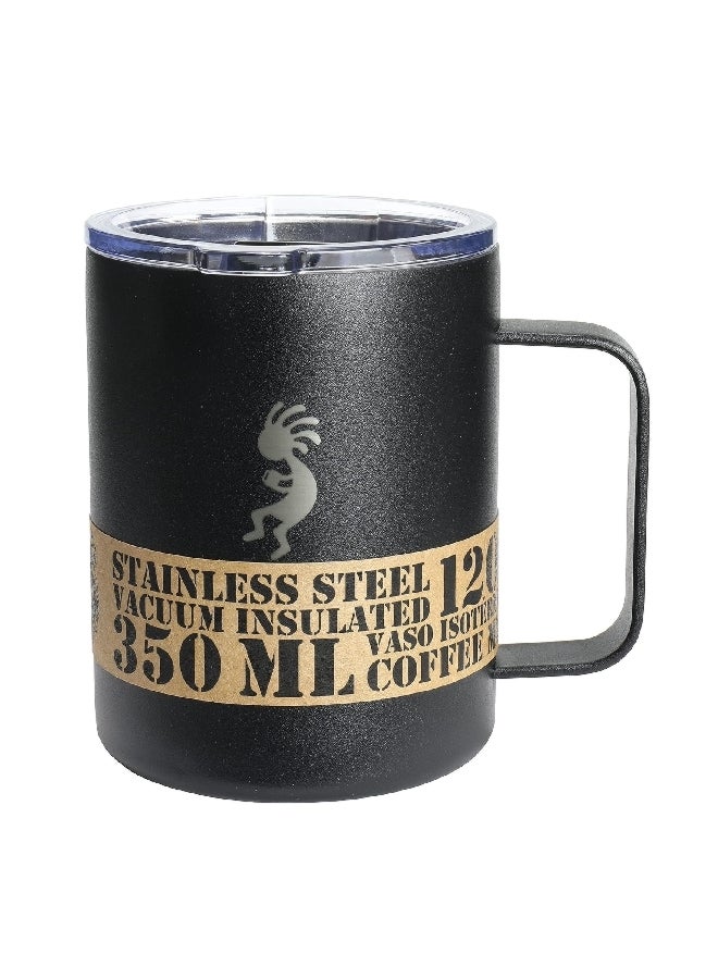 اكوابيلي 90137 أكوابيلي سي ام 12 كوب قهوة بفراغ عازل للحرارة بمقبض ميدنايت بلاك 350 مل - Image 2