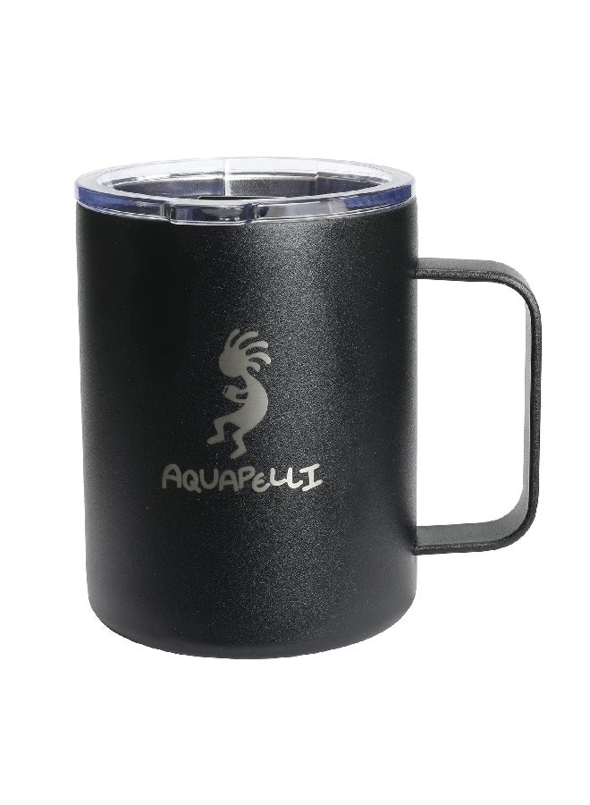 اكوابيلي 90137 أكوابيلي سي ام 12 كوب قهوة بفراغ عازل للحرارة بمقبض ميدنايت بلاك 350 مل - Image 1