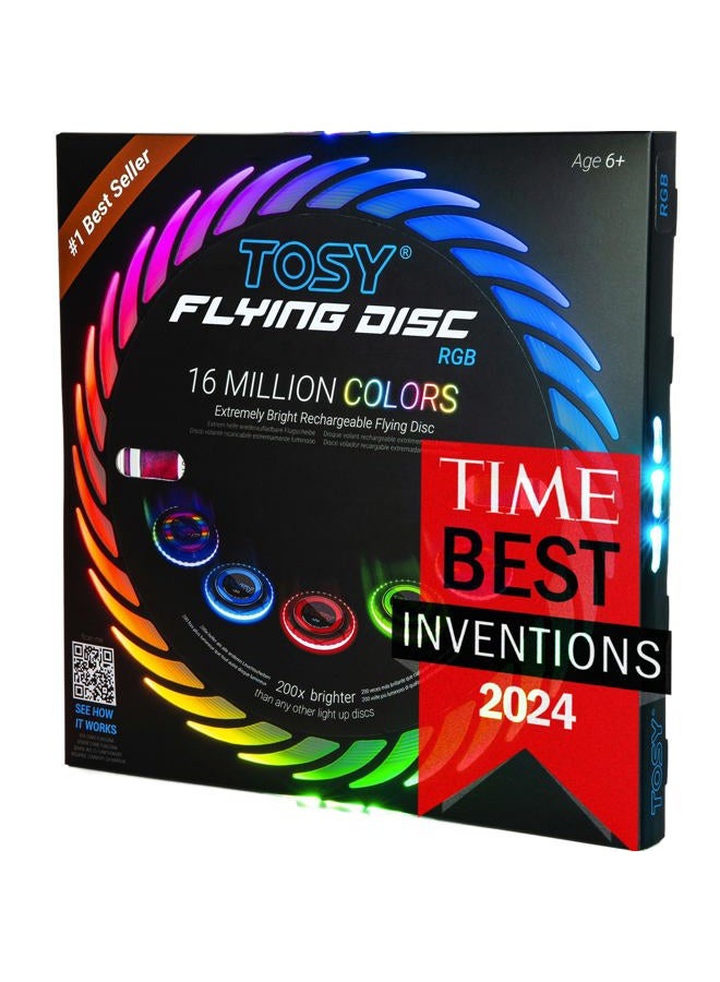 TOSY Flying Disc - 108 RGB Multicolor LEDs, Super Bright, Smart Modes, Christmas Stocking Stuffers Gift, Camping Toy for Kid/Teen/Adult, Auto Light Up, Rechargeable, Waterproof, 175g - Image 1
