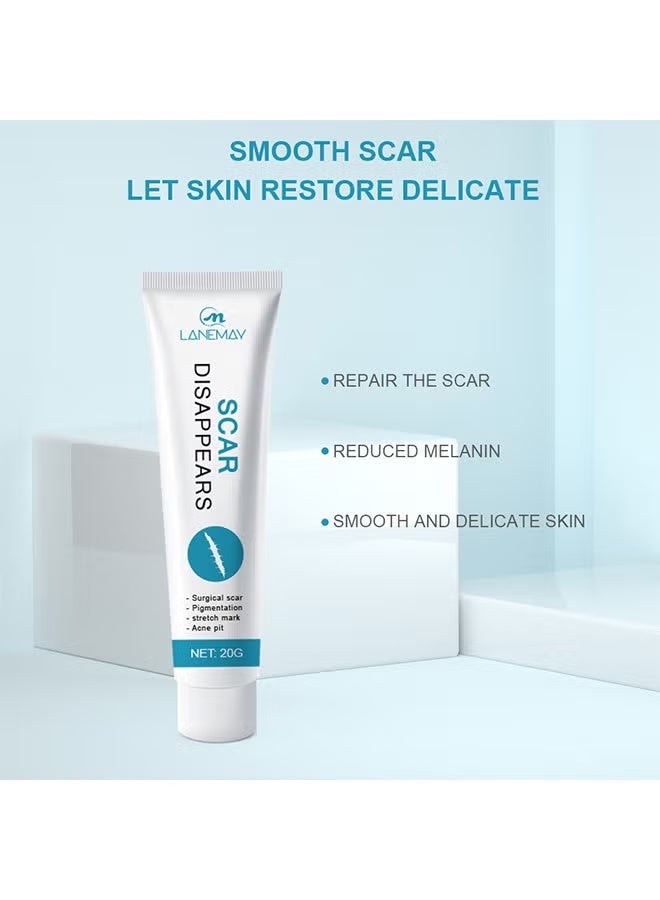 LANEMAY Scar Cream, Medical Grade Silicone Scar Cream Advanced Scar Removal Gel For Surgical Scars Stretch Marks Acne Injury Burns Keloids Hypertrophic Old And New Scars 20G - Image 3