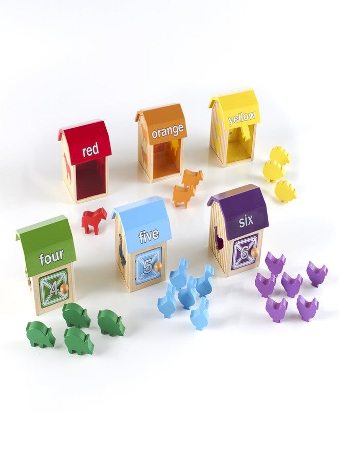 Guidecraft Barnyard Activity Boxes -21 Colorful Animal Blocks, Counting, Matching and Sorting Set, Kids Preschool Learning and Development Toy - Image 4