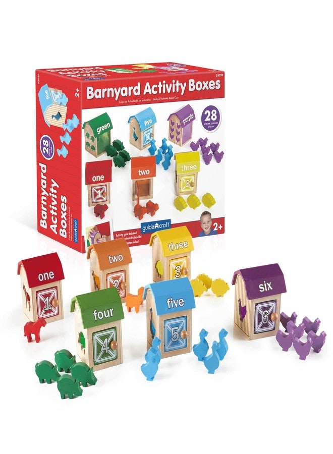 Guidecraft Barnyard Activity Boxes -21 Colorful Animal Blocks, Counting, Matching and Sorting Set, Kids Preschool Learning and Development Toy - Image 1