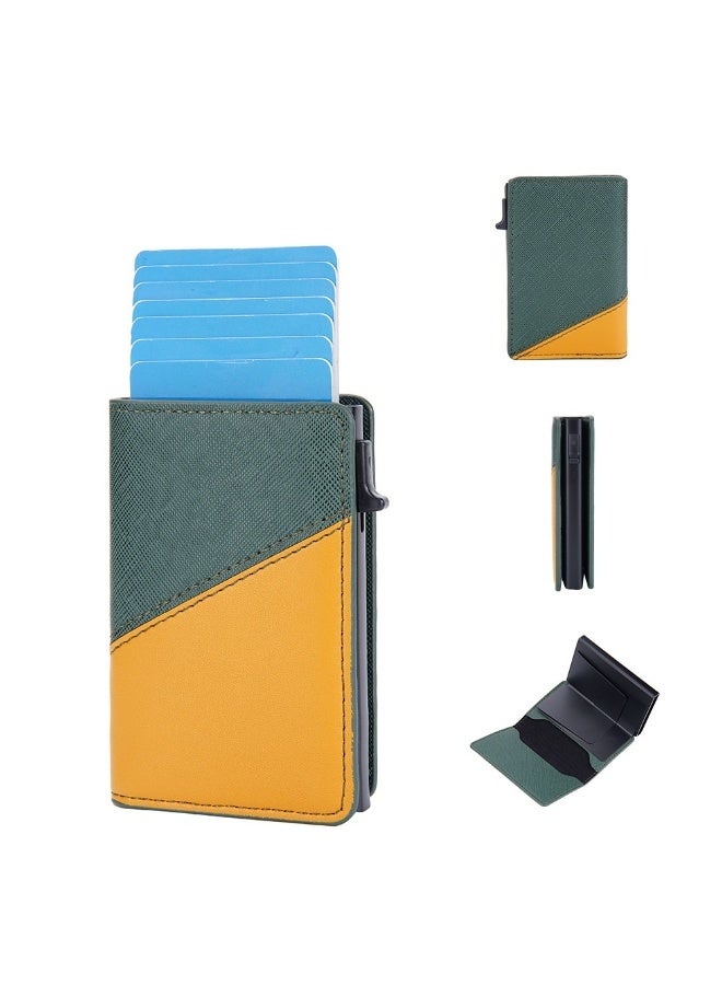 baellerry Men's Color Card Bag Side Push RFID Aluminum Box Card Holder Anti-magnetic Anti-theft Brush Bank Card Sleeve  - Image 1