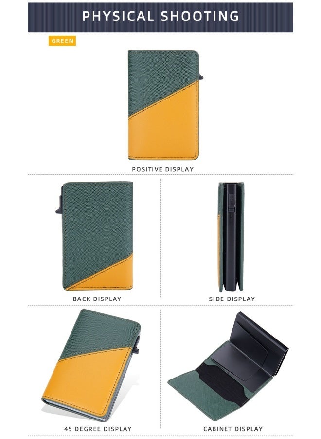 baellerry Men's Color Card Bag Side Push RFID Aluminum Box Card Holder Anti-magnetic Anti-theft Brush Bank Card Sleeve  - Image 3