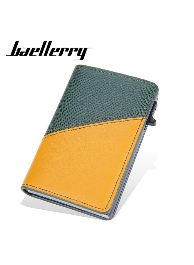 baellerry Men's Color Card Bag Side Push RFID Aluminum Box Card Holder Anti-magnetic Anti-theft Brush Bank Card Sleeve  - Image 2