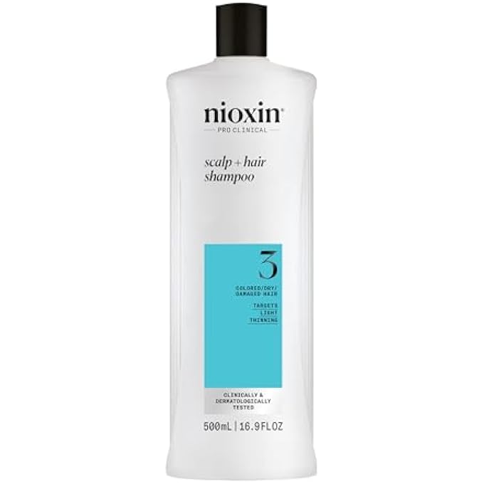 Nioxin DERMA PURIFYING SYSTEM 3 CLEANSER SHAMPOO (COLORED HAIR, LIGHT THINNING, COLOR SAFE) 500ML/16.9OZ - Image 1