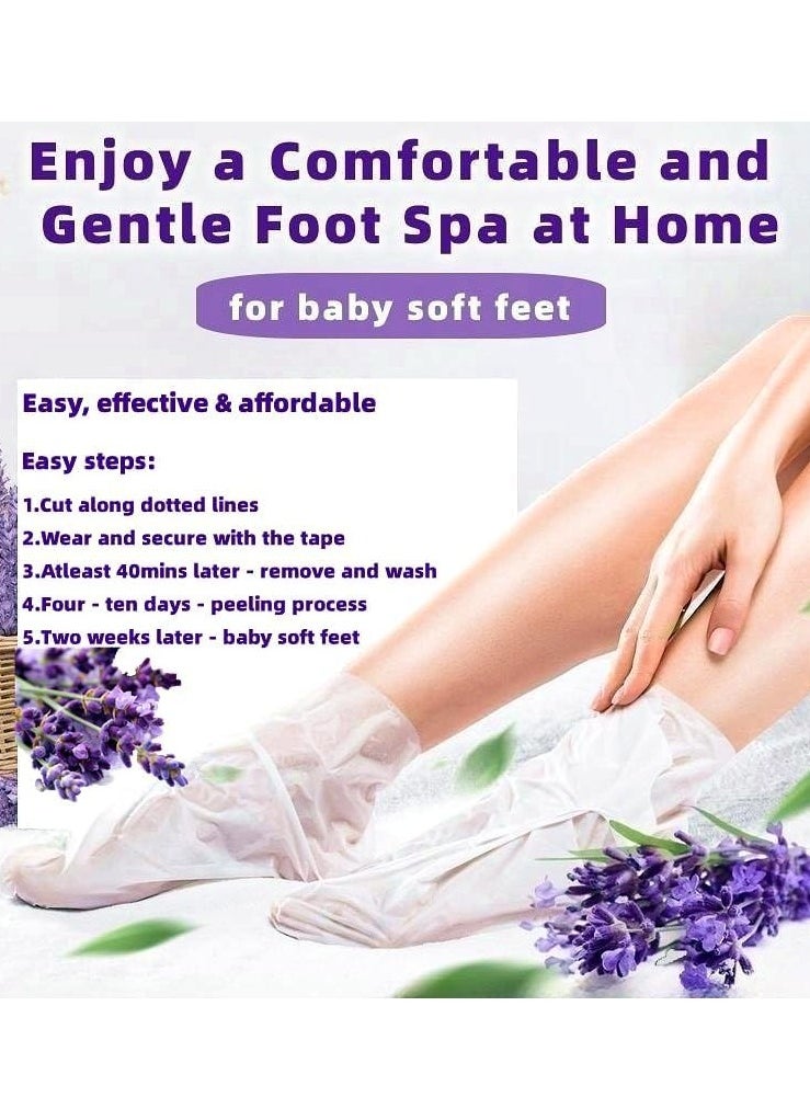 SYOSI - Foot Peel Mask, Foot Mask Callus Remover, Remove Dead Skin, Dry, Cracked Feet & Callus, Foot Spa, Made with Lavender Extract & Aloe Vera Extract for Women and Men Feet Peeling Mask Exfoliatin (5 Pcs) - Image 1