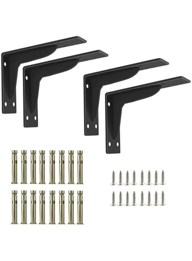 Heavy Duty L Shaped Shelf Brackets 4PCS 39cm 16in Steel Wall Mount Support - Image 1