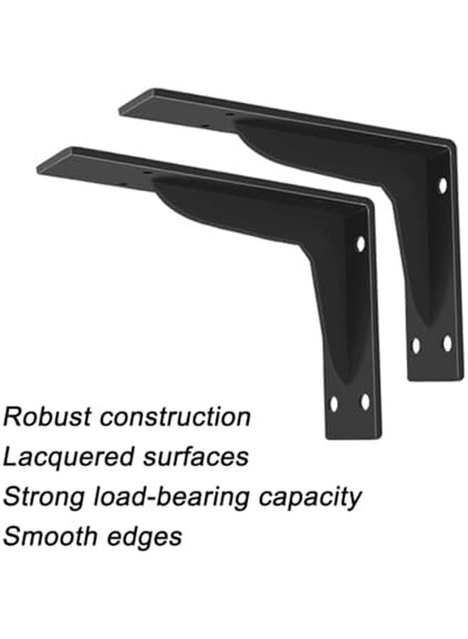 Heavy Duty L Shaped Shelf Brackets 4PCS 39cm 16in Steel Wall Mount Support - Image 4